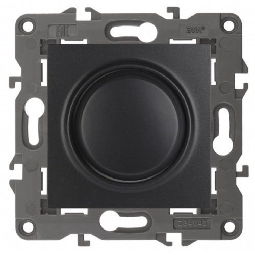 Светорегулятор поворото-нажимной без рамки Эра Elegance 5-400Вт антрацит картинка